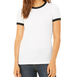 เสื้อยืดคอกว้างลายทางทรงเข้ารูป น้ำหนัก 180 กรัม พิมพ์โลโก้ตามสั่ง แฟชั่นล่าสุดสำหรับผู้หญิง คุณภาพสูง เป็นมิตรกับสิ่งแวดล้อม สวมใส่สบาย - Product Image 1