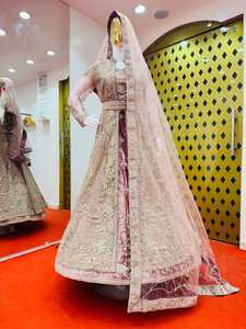 Velvet Lehenga Set with Full Stone Work <b>Shrug</b>, Bridal Dupatta & Belt Trending Mastani Style Winter Party Look - Product Image 3