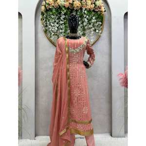 Belle fête porter haut-bas et Dupatta ensemble taille XL look élégant - Product Image 1