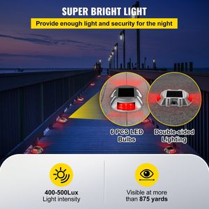 8 Pack Solar Deck <b>Lights</b> Waterproof <b>Wireless</b> Dock LED Driveway <b>Lights</b> with <b>Switch</b> Button Convenient Home Lighting - Product Image 5