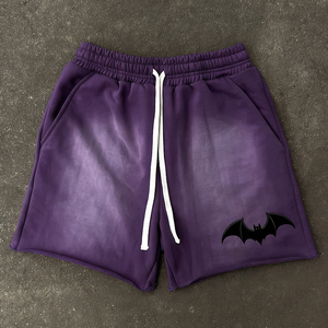 Pantalones Cortos Deportivos para Hombre, Personalizados con Logotipo, Bordado Desgastado, Poliéster, Cintura Alta, Cierre con Cordón, Secado Rápido, Efecto Desteñido, Borde Cortado con Ácido - Product Image 3
