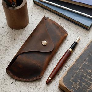 Luxury Genuine Leather Glasses Case <b>Slim</b> Soft Cowhide Pouch Handmade Reading Spectacles Protector Cover Bag LGC-0080 - Product Image 2