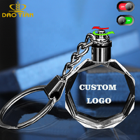Porte-clés en verre cristal K9 avec gravure laser personnalisée et lumière LED interchangeable, photo 3D en cristal