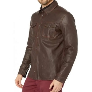 Abrigo de cuero auténtico suelto de manga larga de estilo europeo para hombre de último diseño 2023 logotipo personalizado temporada de otoño cierre de cremallera - Product Image 2