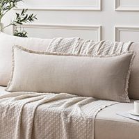 Housse de coussin carrée en lin épais brodée de fleurs, faite à la main avec franges, de luxe, style Euro Sham, avec pompons, certifiée OEKO-TEX, pour hôtel