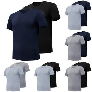 Wholesale <b>100</b>% <b>Polyester</b> Men's Compression Gym T-Shirts Casual Sports Running Sportswear with Muscle Design Knitted Fabric - Product Image 3