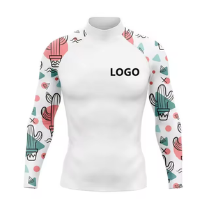2026 OEM Custom Logo Unisex Mock <b>Compression</b> <b>Shirt</b> Short Quick Dry Breathable UPF50 UV Eco-Friendly Anti-Bacterial Rash Guard - Product Image 1