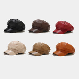 Wholesale <b>Winter</b> Fashion Hat <b>Men</b> Black PU Leather Baseball <b>Cap</b> <b>for</b> Elderly Man - Product Image 6