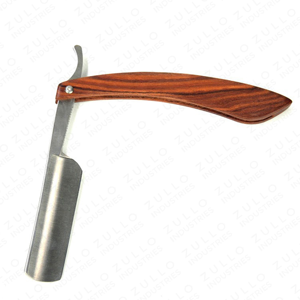High Quality Wooden Handle Straight Razor Black Powder Coated Stainless Steel <b>Blade</b> Custom Logo <b>Barber</b> Razor OEM - Product Image 6