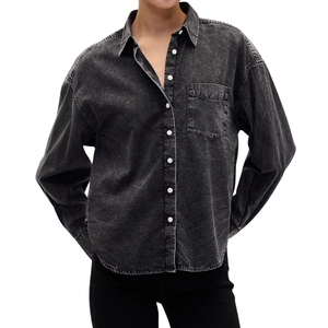 Comfortable <b>Denim</b> <b>Fabric</b> Women's <b>Denim</b> Shirt Wholesale Customizable Cotton - Product Image 3