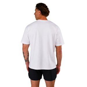 Men's <b>White</b> Oversized Graphic T Shirt Premium Cotton Crew Neck Loose Fit Casual Lifestyle Streetwear Fashion Tee - Product Image 6