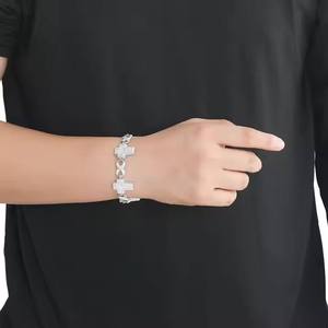 Direct Factory Supply Luxury Round Cut Moissanite Diamond Cuban Bracelet <b>for</b> <b>Men</b> and Women Available <b>for</b> Export Price - Product Image 1