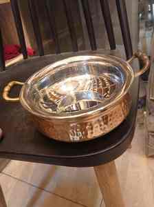 High Standard Quality Daily Catering Serving Cooking Food Frying <b>Pan</b> In Copper Finishing Polka Dot Design For Alternative Use - Product Image 2