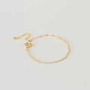 กำไลเทนนิสเพชรโมอิสซาไนต์ชุบทองคำ 14K แบบคลาสสิก เครื่องประดับงานแต่งงานสุดหรู ของขวัญเพื่อนเจ้าสาวที่สมบูรณ์แบบ - Product Image 2