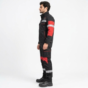 Vêtements de travail de sécurité personnalisés, vêtements de protection avec panneaux réfléchissants, tissu durable, plusieurs poches, vêtements industriels confortables, OEM - Product Image 6