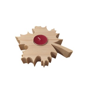 Handmade Wooden Maple Leaf Candle Holder Eco-Friendly Stand For Christmas & Autumn Home Decor Wood Craft Gifting - Product Image 1