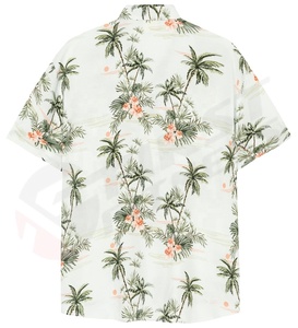 Chemises de plage décontractées d'été personnalisées pour hommes, manches courtes, en satin tricoté 100% coton - Product Image 6