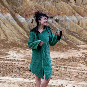 Leaf Hoodie Coat Elvish Pixie Fairy Bohemian Jacket Womens Hooded Fantasy Coat Festival Outerwear <b>Boho</b> Fairycore Jacket - Product Image 1