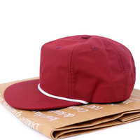Casquettes de baseball snapback non structurées en tissu peigné 5 panneaux, respirantes et imperméables, avec cordons, couleurs personnalisées, design de fabricants, style urbain