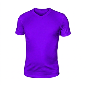 Men's <b>White</b> <b>V</b>-<b>Neck</b> Short Sleeve Polyester/Cotton Jersey <b>T</b>-<b>Shirt</b> Regular Fit Casual Solid Eco-Friendly Quick Dry Anti-Wrinkle - Product Image 5
