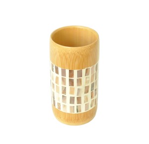 Eco Friendly Handcrafted Mother Of Pearl <b>Bamboo</b> <b>Cup</b> Natural Wooden Drinking Vessel Dark Shell Art Craft Gift Home Decor - Product Image 4