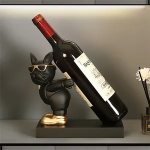 Farmhouse Metal <b>Wine</b> Holder Stand Black Gold Sunglasses Design Round Shape Party Decorative Bottle Rack Waterproof 5L Capacity - Product Image 1