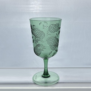 Verre à vin en acrylique plastique classique bleu à motif ananas pour les fêtes - Product Image 4