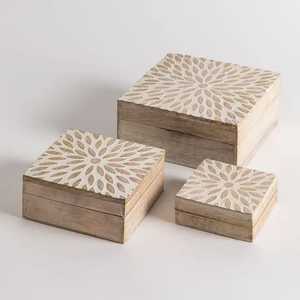 Octagon Wooden Dry Fruit <b>Box</b> with <b>Clear</b> Glass <b>Lid</b> 7 Compartment Nut Serving Tray Handcrafted Wood Snack Storage Case Luxury - Product Image 4