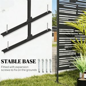Schermo Decorativo Nero per Esterni, Divisorio per Privacy, Schermo per Porte e Finestre - Product Image 2
