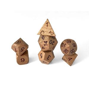 Custom Wood Crafts <b>dice</b> Handmade Polyhedral <b>Dice</b> Set 7-Piece for D&D RPG with Velvet Bag or Metal Box Packaging - Product Image 1