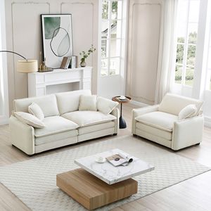 Modern Two-Piece Living Room <b>Sofa</b> <b>Set</b> for <b>Small</b> Apartments Consisting of a Single Seater with Stylish Design - Product Image 1