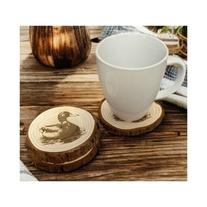 TOPGRADE <b>Pine</b> Wood Coaster For Elegant Dressing Room Vanity Settings And Beautiful Daily Beverage Glass Bases Selection - Product Image 2