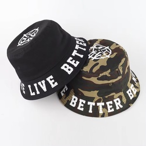Wholesale 100% Cotton <b>Camo</b> Bucket Hat <b>Cap</b> Custom Printing Tactical 3D Embroidery Bows Cartoon for Fishing Casual Sports Outdoor - Product Image 4