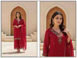 Dernier modèle de costume Salwar fait main, élégant, à motifs floraux, pour les fêtes et le bureau, au meilleur prix. - Product Image 3