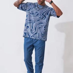 Camiseta de Manga Corta Extra Grande para Hombre, 100% Algodón, Impresión Serigráfica, Transpirable, Antipilling, Cuello Redondo Vintage - Product Image 1