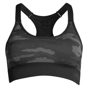 Sujetador Deportivo Personalizado para Mujer, Manga Corta, Cuello Redondo, Acanalado, Sin Costuras, Tallas Grandes - Product Image 1