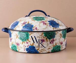 Best Quality Kitchenware Casserole Hotpot Handcrafted Enamel <b>Sticker</b> Design Elegant For Home Dining Tabletop at Wholesale Price - Product Image 6