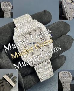 Reloj de Cuarzo de Alta Gama para Hombre, Esfera de Cristal, Diamantes Moissanite, Lujoso, Redondo, Moderno, de Acero Inoxidable, Esfera con Diseño Arquitectónico Profesional - Product Image 2