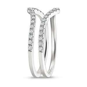 Bague Courbe en Argent Sterling 925 Plaqué Or Rose avec Moissanite et Accent Diamant, Idéale pour Fiançailles, Mariage et Anniversaire, pour Femme - Product Image 5