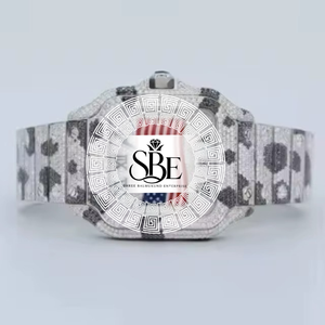 Reloj de Cuarzo de Acero Inoxidable con Esfera Cuadrada VVS Moissanite, Estilo Hip Hop de Lujo con Diamantes Cultivados en Laboratorio para Hombre - Product Image 1