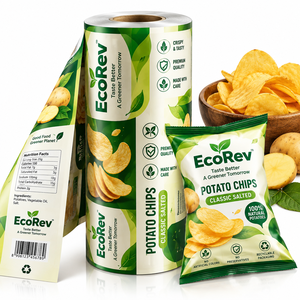 Rouleau de film d'emballage transparent pour chips de pommes de terre, écologique, avec logo personnalisé, 45 cm x 50 m, qualité alimentaire, laminé, résistant à la graisse, brillant, numérique - Product Image 5