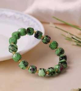 สร้อยข้อมือทับทิมธรรมชาติในโซไซต์ สร้อยข้อมือพลอยทับทิมแท้ในโซไซต์ สร้อยข้อมือคริสตัลทับทิมทำมือในโซไซต์ ทับทิมธรรมชาติ - Product Image 1