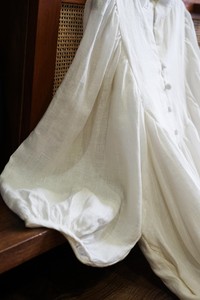 Women’s Deep V Neck <b>White</b> Linen <b>Maxi</b> Dress V-Neck Puff Sleeve Loose Fit Casual Solid Color Breathable Spring Dress - Product Image 2