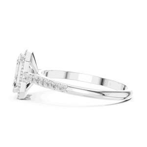 Anillo de diamantes cultivados en laboratorio de corte redondo de 1.00 CTW, color E, en plata 925 con 0. 22 piedras laterales EF CTW para uso unisex - Product Image 3