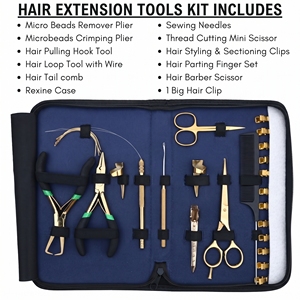Advanced Professional Stainless Steel Hair Extension Styling Tools <b>Set</b> Fusion Bond Cutter Bead Remover Loop Threader Pliers - Product Image 2
