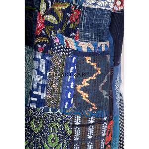 Robe Kantha de style kimono japonais faite à la main, imprimé Suzani multicolore, veste d'hiver réversible avec ceinture à nouer, vêtements de nuit, utilisation spa - Product Image 2