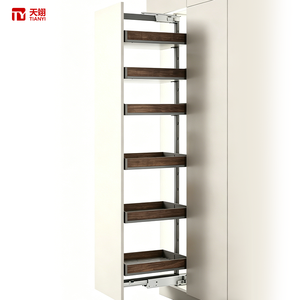TIANYI - Mueble de Cocina Extraíble de Aluminio Resistente de 100 kg con Estantes de Madera de Nogal y Cierre Suave - Product Image 1