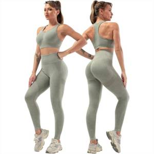 Ensemble de sport pour femmes en 3 pièces à séchage rapide avec tissu de haute qualité, vêtements de fitness, ensemble de yoga avec impression personnalisée - Product Image 4