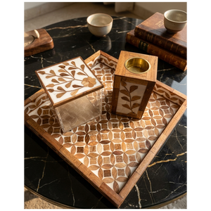 Excelente Quemador de Bakhoor 2026 Premium Ramadan Mabkhara, Quemador de Bakhoor Hecho a Mano con Incrustaciones de Madreperla y Hueso, con Bandeja de Acrílico - Product Image 4