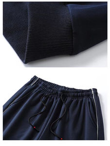 Ensemble de survêtement sportif pour homme, anti-UV, avec sweat à capuche et pantalon de jogging à taille élastique, collection automne, deux pièces - Product Image 6